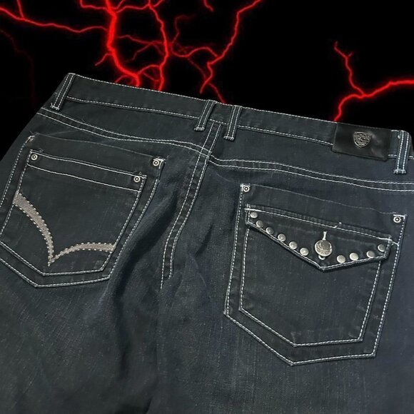 straight baggy studded y2k grunge skater jeans - Picture 6 of 7
